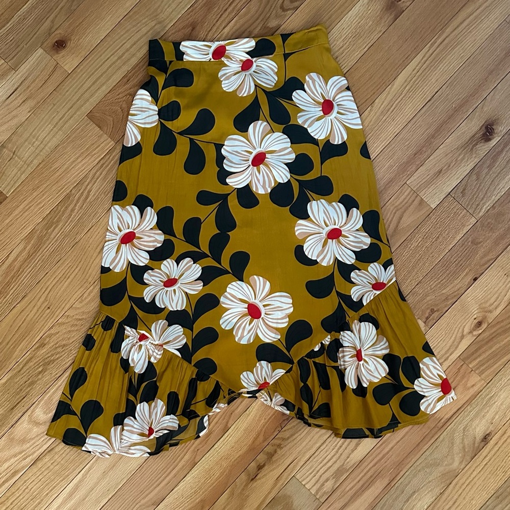 Anthropologie Eva Franco Ruffle Midi Skirt